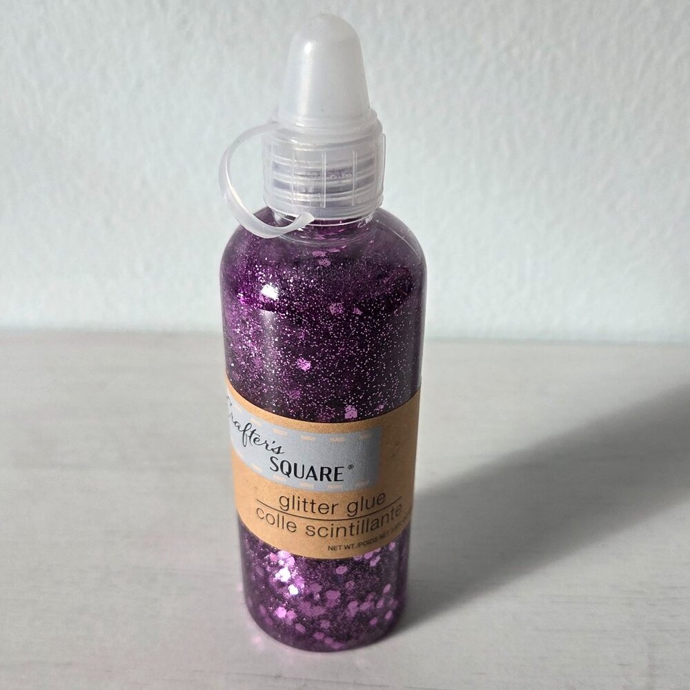 New Crafter's Square Purple Glitter Glue 3.8 fl oz